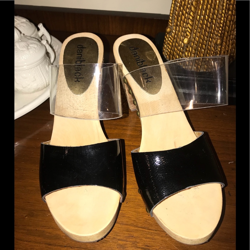Daniblack Black/clear clogs